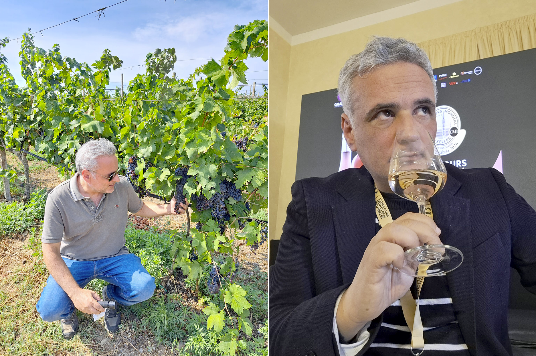 Piero Artuso tra i filari e al Concours Mondial de Bruxelles